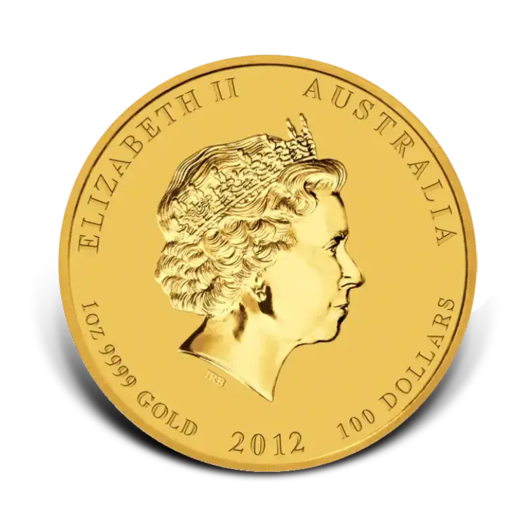 1 troy ounce gold Lunar II Year of the Dragon 2012 back