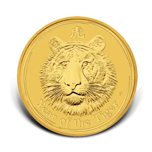 1 troy ounce gold Lunar coin Year of the Tiger 2010 front