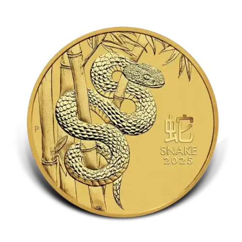 1/2 troy ounce gold Lunar coin Year of the Snake 2025 front