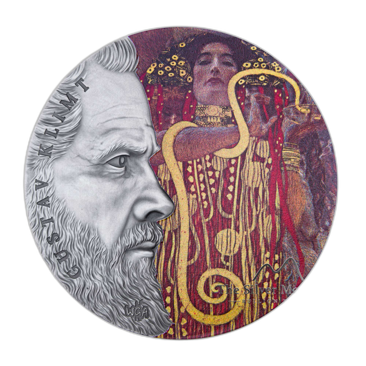 2 troy ounce zilveren munt Gustav Klimt 2020 voorkant