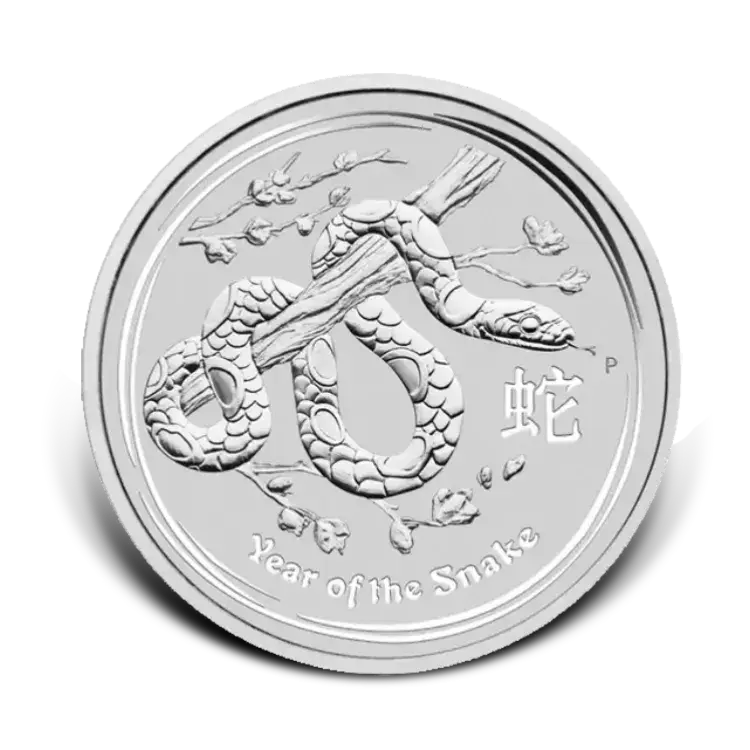 1 troy ounce zilveren Lunar Year of the Snake 2013 voorkant