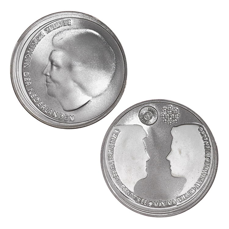 Nederlandse zilveren 10 euro munt achterkant
