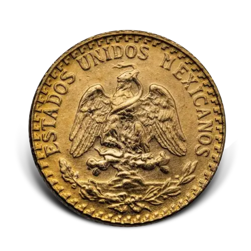 Gold 2 Pesos coin Mexico front