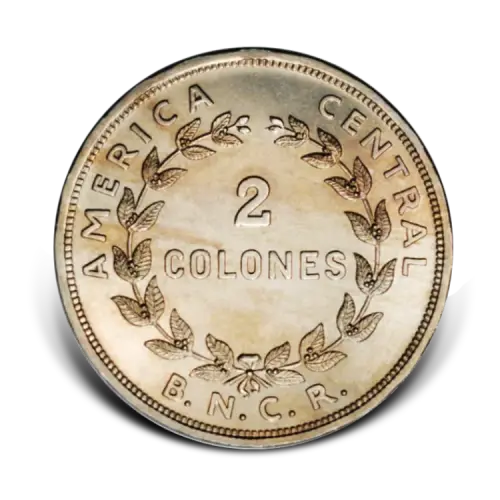 Gold 2 Colones Costa Rica front