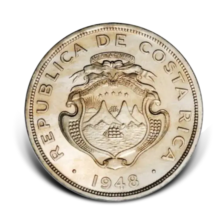 Gold 2 Colones Costa Rica back