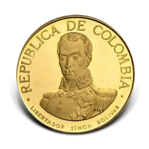 Gold 300 Pesos Colombia Battle of Boyacá 1969 front