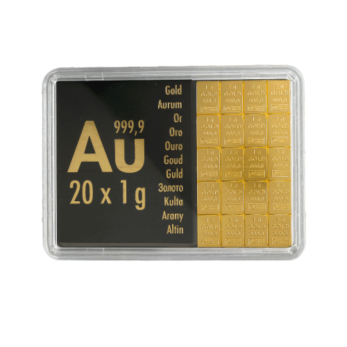 20x 1 gram gouden Combibar diverse producenten voorkant