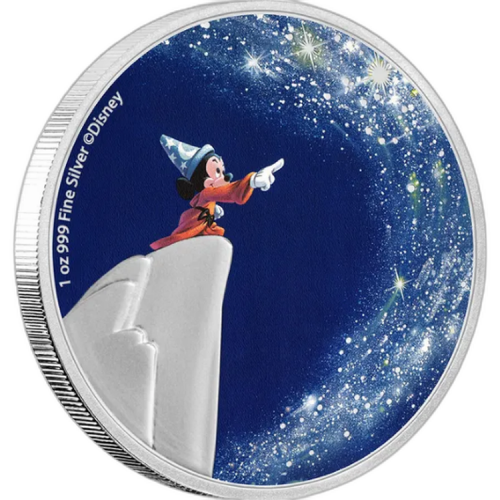 1 troy ounce zilveren munt Disney fantasia 80-jarig jubileum 2021 voorkant