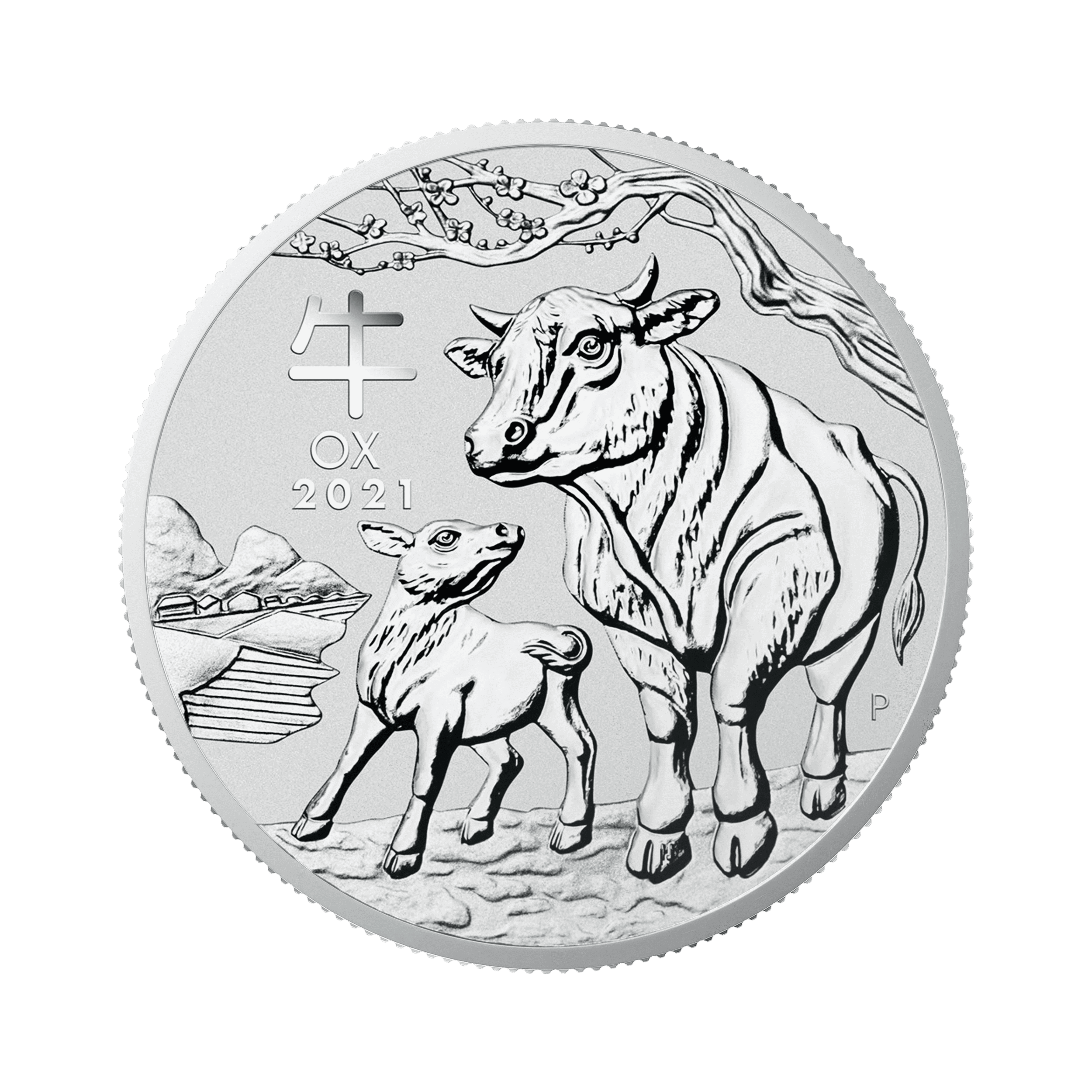 1 troy ounce silver coin Lunar 2021 front
