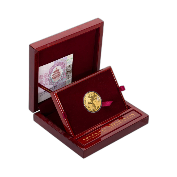 50 Gram gold coin Panda 2021 Proof front