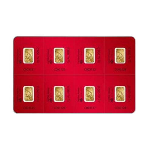 8 x 1 Gram goudbaar Pamp Suisse Lunar jaar van de Os 2021 voorkant