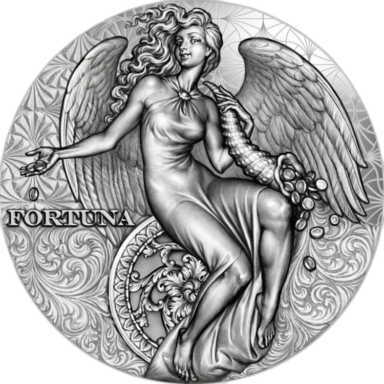 2 troy ounce silver Fortuna coin Celestial Beauty 2021 front