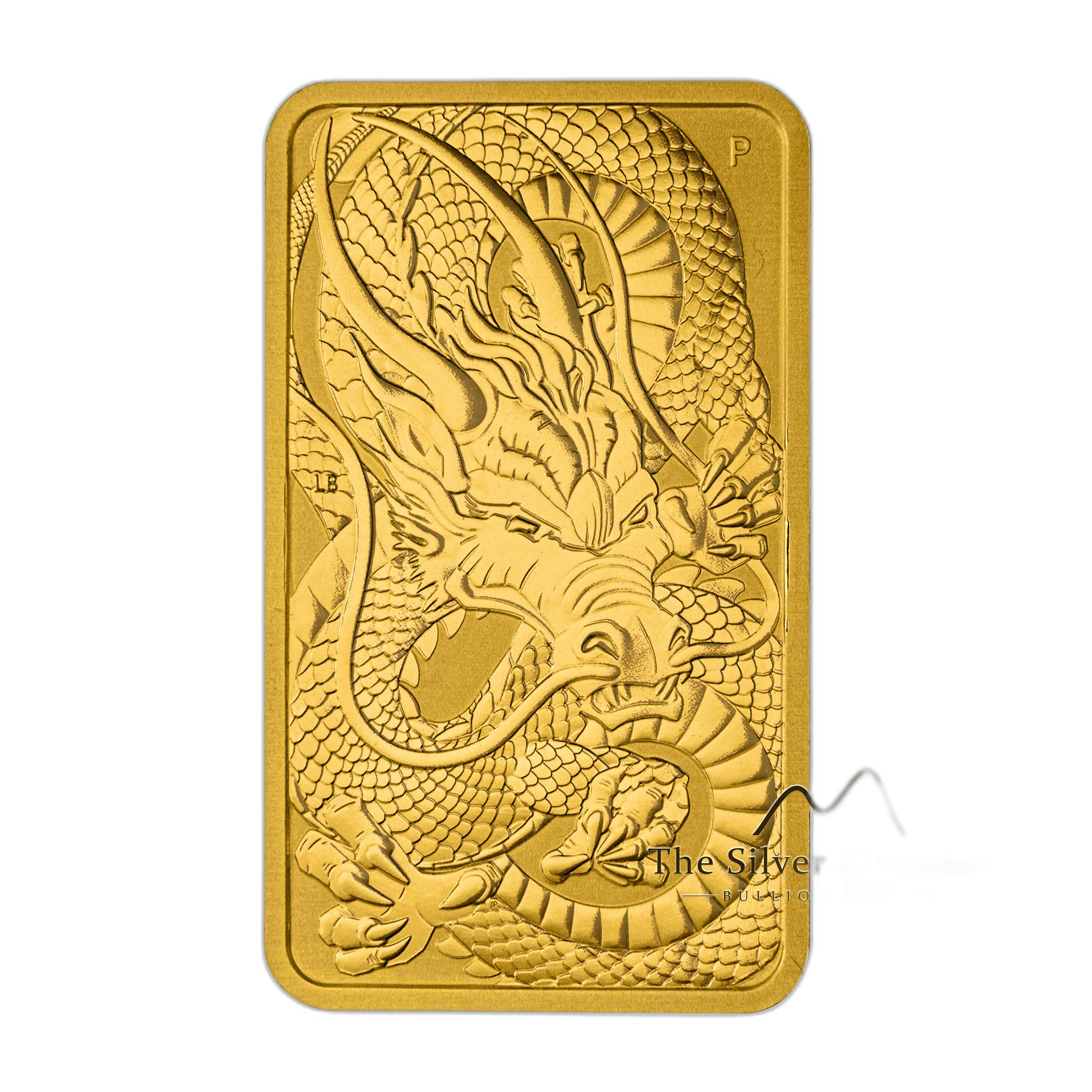 1 Troy ounce gold coin bar Rectangular Dragon 2021 front