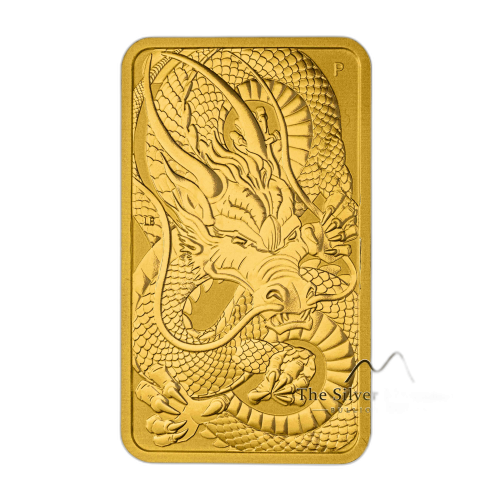 1 Troy ounce gouden muntbaar Rectangular Dragon 2021 voorkant