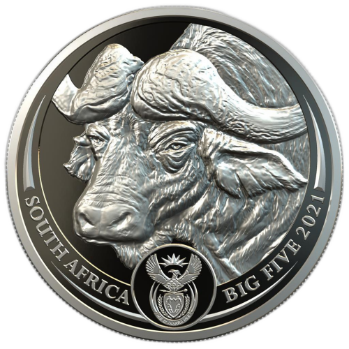 1 Troy ounce platinum coin Big Five buffalo 2021 Proof front