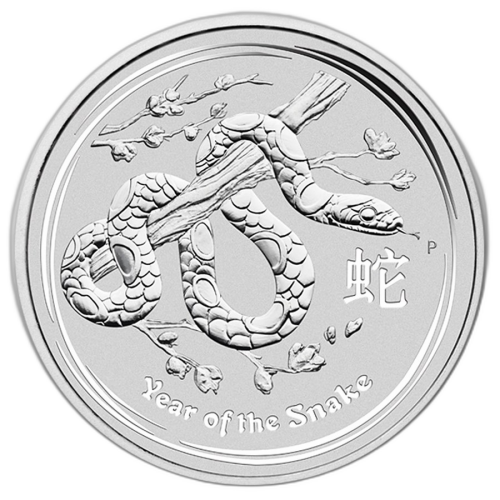 10 troy ounce zilveren Lunar munt Year of the Snake 2013 voorkant