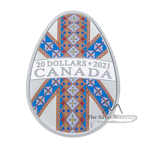 1 Troy ounce silver coin Pysanka Ei 2021 Proof front