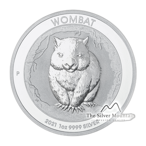 1 troy ounce zilveren munt Wombat 2021 voorkant