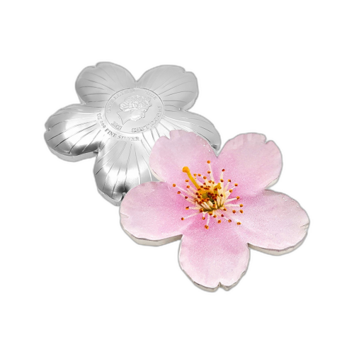 1 troy ounce silver coin cherry blossom 2021 Prooflike front