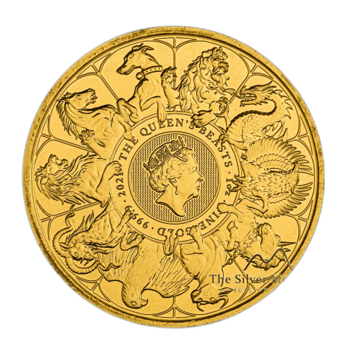 1 troy ounce gouden Queen's Beasts Completer 2021 voorkant