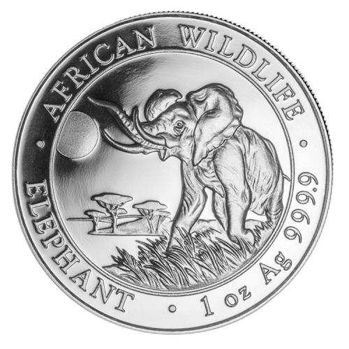 1 troy ounce silver Somalia Elephant coins 2016 front