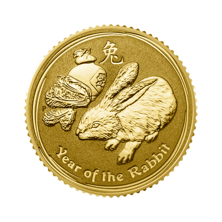 1/10 Troy ounce gouden munt Lunar 2011 voorkant