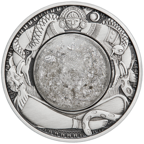 2 troy ounce zilveren munt tranen van de maan 2021 voorkant