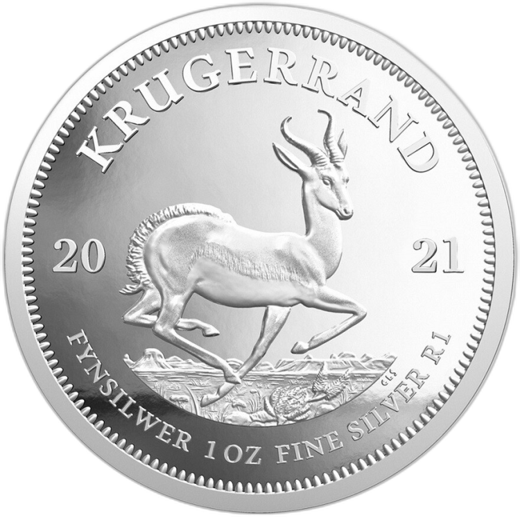 1 Troy ounce zilveren munt Krugerrand 2021 Proof voorkant