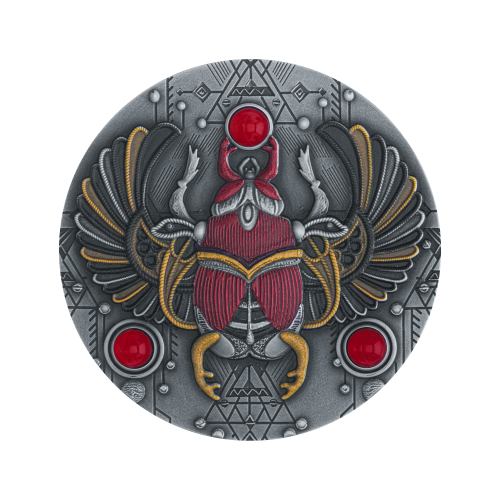 2 troy ounce zilveren munt Ruby Scarabeus 2021 voorkant