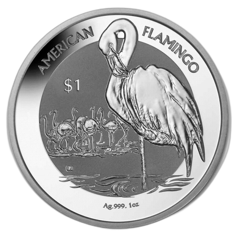 1 troy ounce silver coin Flamingo Virgin Islands 2021 front