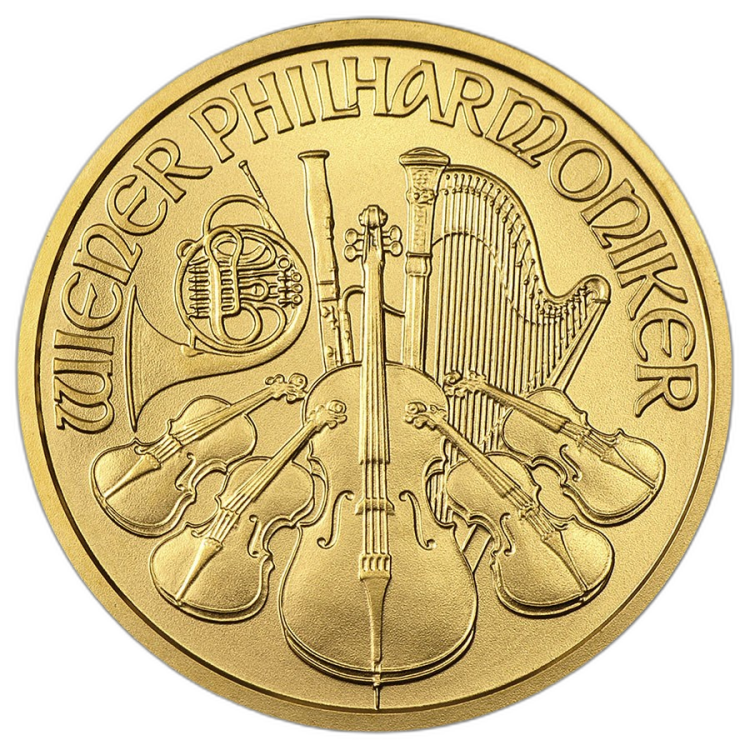 1/2 Troy ounce gouden munt Philharmoniker circulated voorkant
