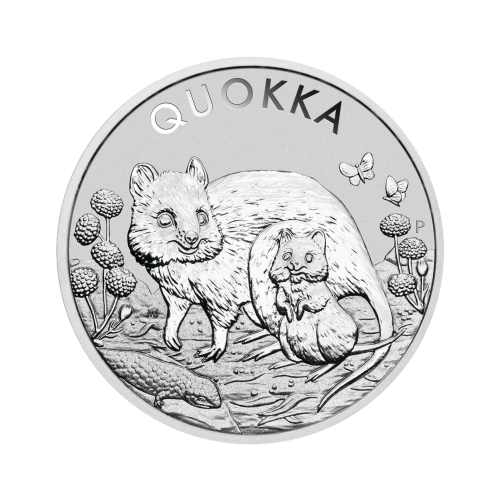 1 troy ounce zilveren munt Quokka 2021 voorkant