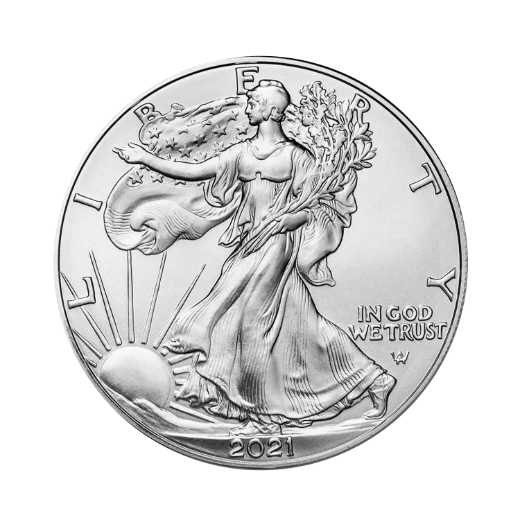 1 troy ounce silver coin Silver Eagle 2021 - type 2 front