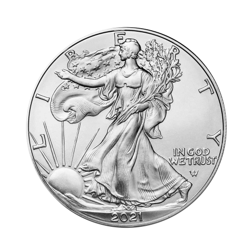 1 troy ounce zilveren munt Silver Eagle 2021 - type 2 voorkant