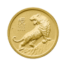 1/10 Troy ounce gouden munt Lunar 2022 voorkant