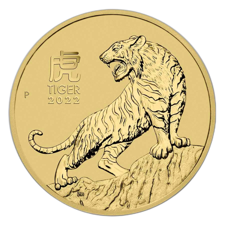 10 Troy ounce gouden munt Lunar 2022 voorkant