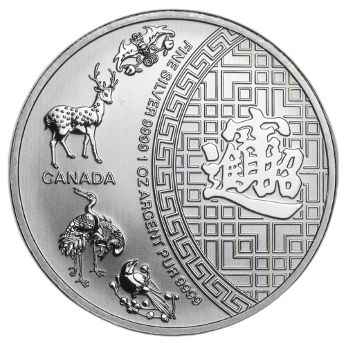 1 troy ounce silver coin five blessings front