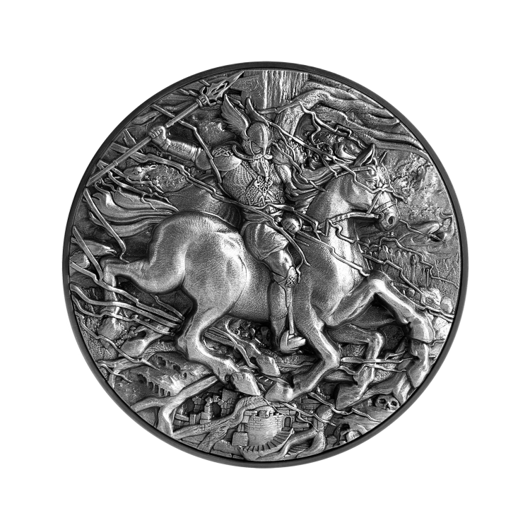 2 troy ounce zilveren munt Hemelvaart van Sleipnir 2022 voorkant
