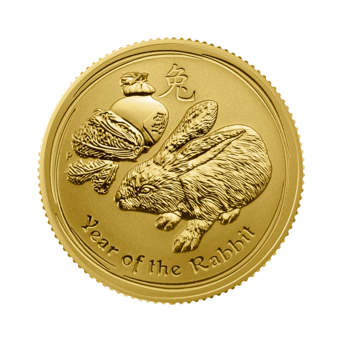 1/4 Troy ounce gouden munt Lunar 2011 voorkant