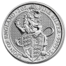 2 Troy ounce zilveren munt Queens Beasts Lion 2016 voorkant