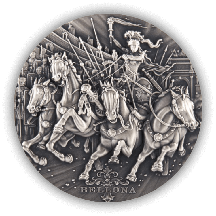 2 Troy ounce silver Bellona coin 2018 front