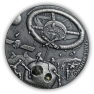 1 Troy ounce zilveren Ruimte Mijnbouw munt 2018 voorkant