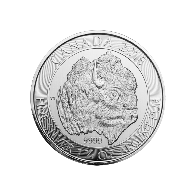 1.25 troy ounce silver coin Bison various years front