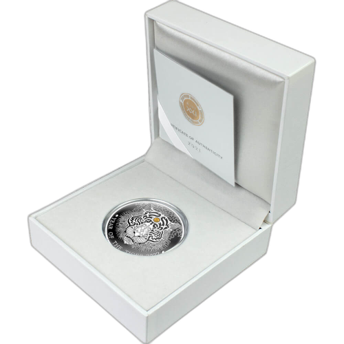 1/2 troy ounce silver coin year of the tiger 2022 Proof front