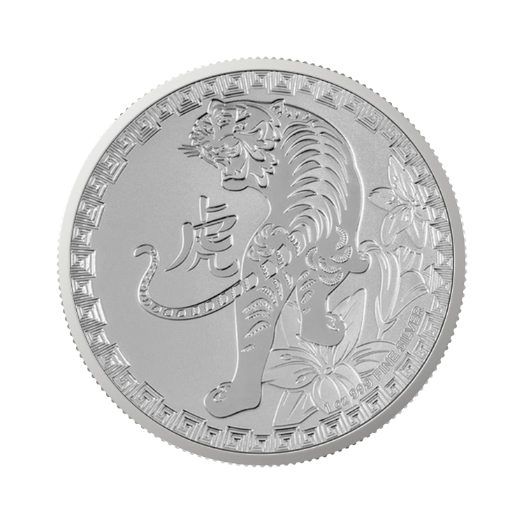 1 troy ounce silver coin Niue year of the tiger 2022 front