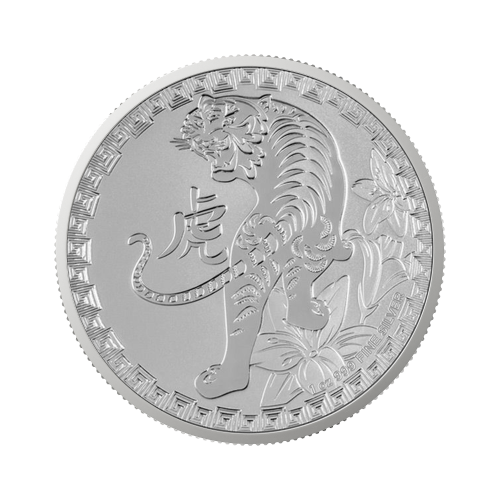 1 troy ounce zilveren munt Niue jaar van de tijger 2022 voorkant