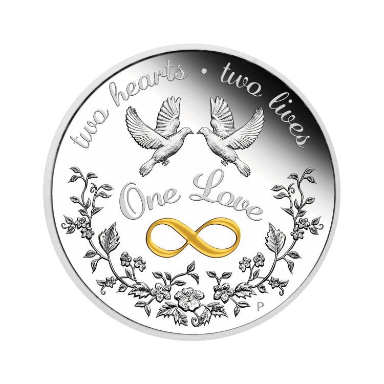 1 troy ounce zilveren munt one love 2022 proof voorkant