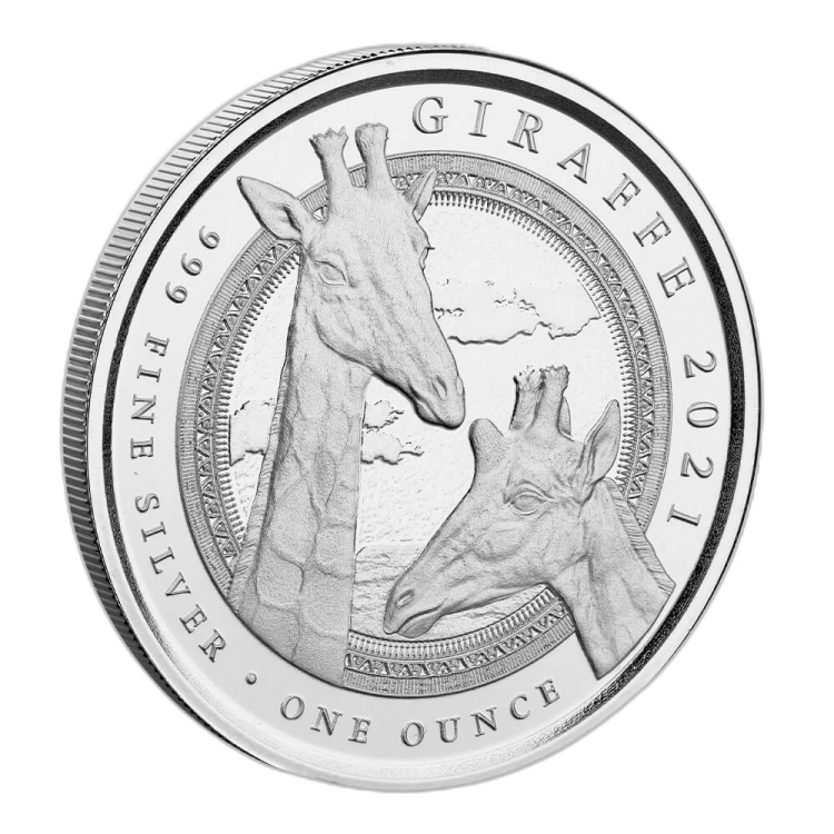 1 troy ounce silver coin Guinea Giraffe 2021 front