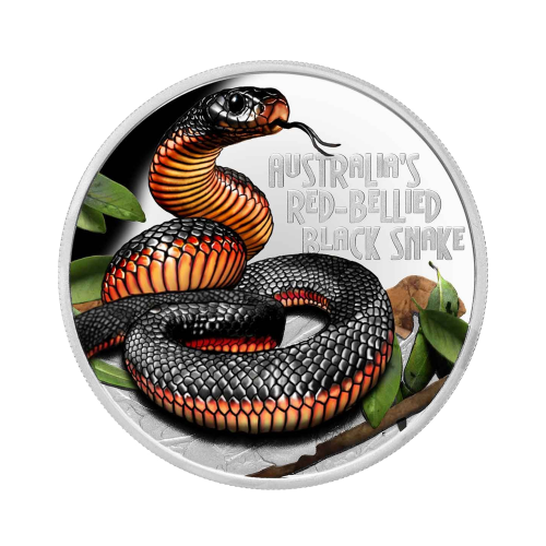 1 troy ounce zilveren munt zwarte adder 2022 Proof voorkant