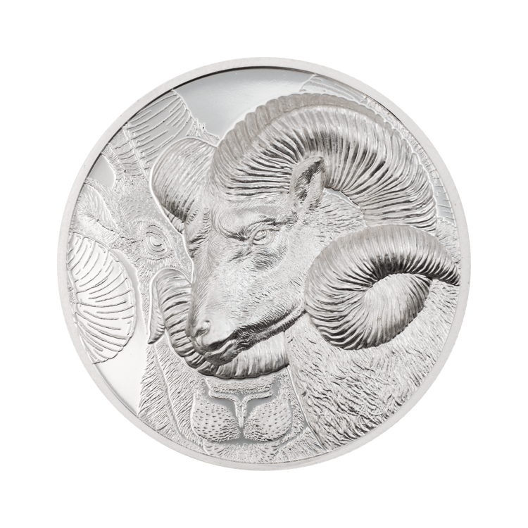 1 troy ounce silver coin Magnificent Argali 2022 Proof front